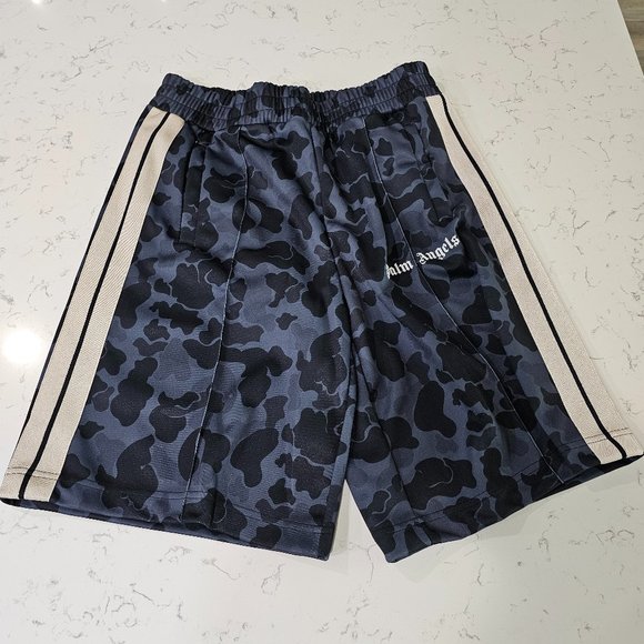 Palm Angels Men's Track Shorts, Size Large, Midnight Camo, NWT Made In Italy - Picture 1 of 7